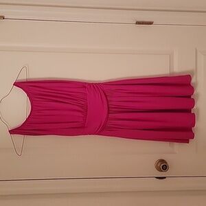 Express Size XS Pink Fuschia Sleeveless Swing & Flare Dress Stretch, Fully Lined